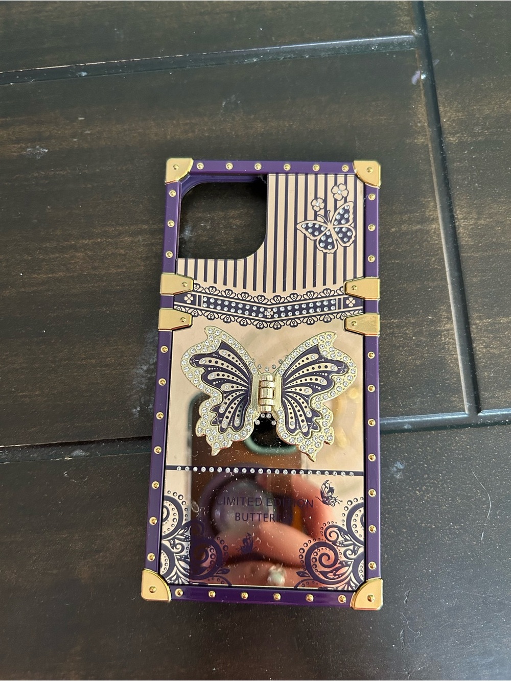 Limited Edition Butterfly Purple and Gold Phone Case for iPhone 14